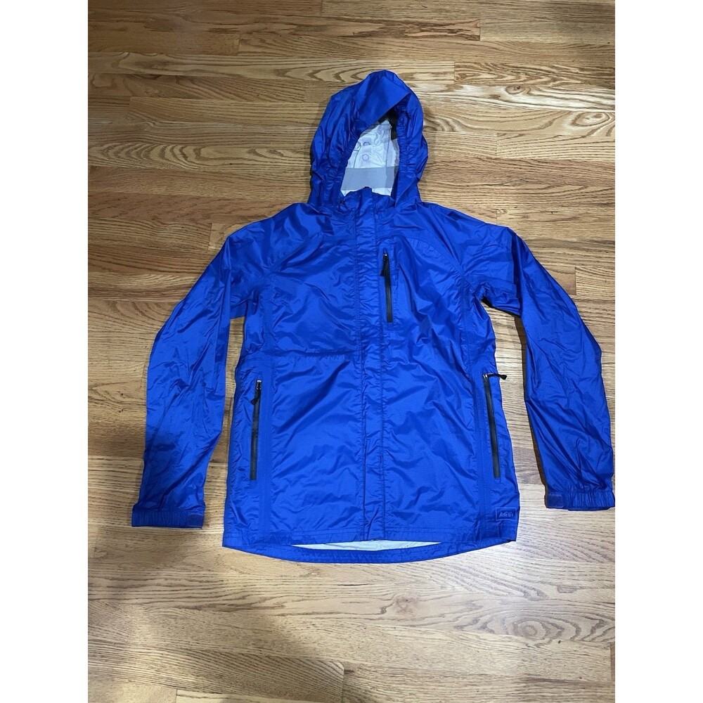 Boys REI Blue Rain Jacket/ Coat Size 18 X-Large with Hood